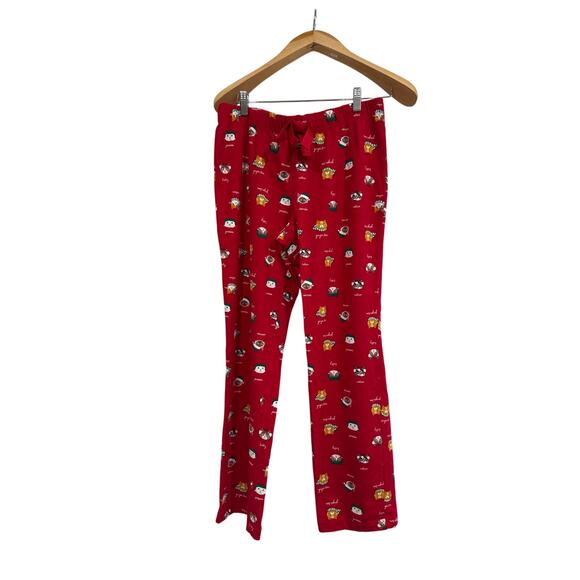 Lands' End Red Cat Pajama Pants Women’s Large Holiday Lounge Sleepwear NWOT - Picture 1 of 6